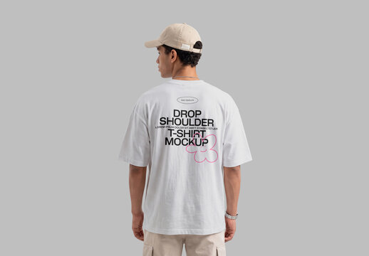 Back View Oversized T-Shirt Mockup