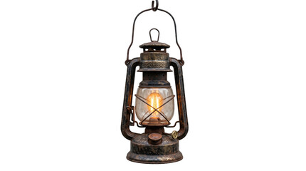 Vintage oil lantern with flame isolated on a transparent background © Team Olivia 