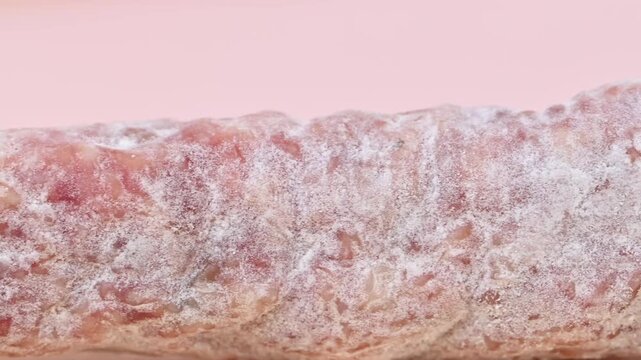 video of dry-cured sausage with mold