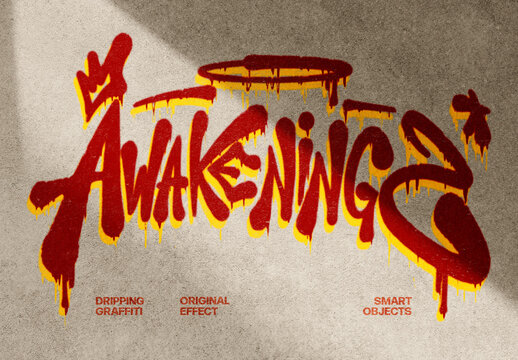 Dripping Graffiti Original Effect For Poster And Branding Design