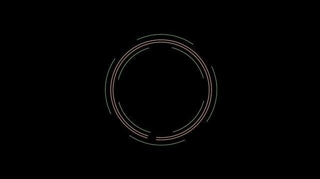 A continuous abstract 4K loop animation shows a faint circular ring against a nearly transparent background, creating a minimal, moody visual with subtle movement, alpha channel
