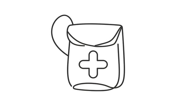 Medical first aid kit icon on white background.