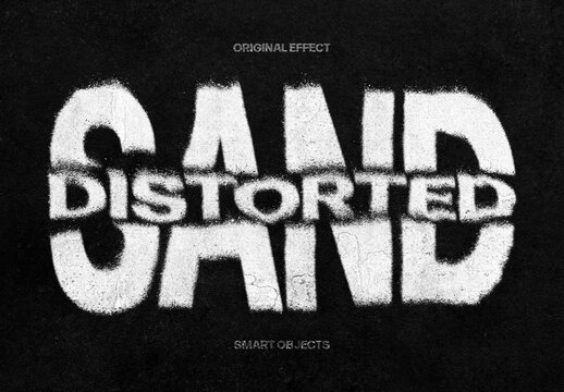 Sand Distorted Text Effect For Poster And Branding Design