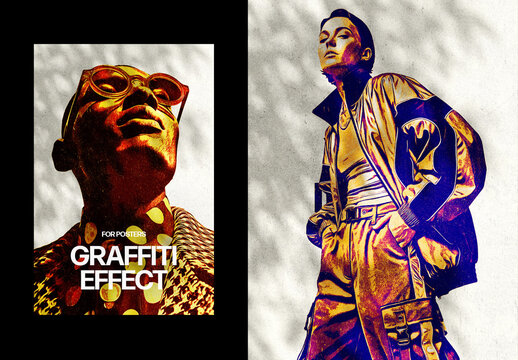 Vertical Graffiti Effect For Poster And Print Design