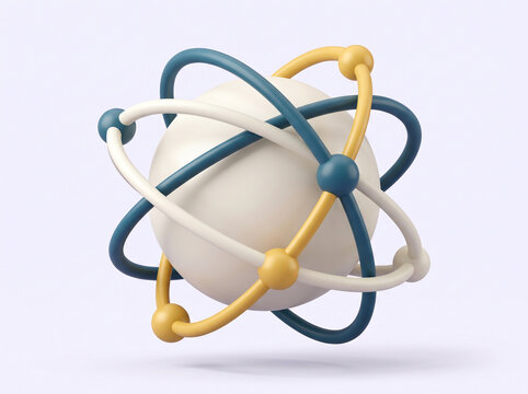 Abstract 3D illustration of a global connectivity network