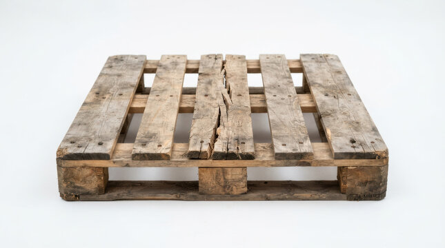Wooden pallet on white background supports food security challenges in storage and transport planning