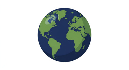 Fototapeta premium Earth Planet Illustration for Children's Science and Geography Education on White Background