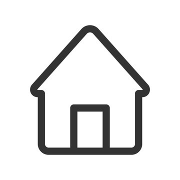 House line icon. Simple vector home symbol for real estate, website main page menu button, interface design, or building concepts isolated on white background.