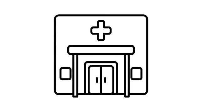 Hospital Building Icon Isolated on Transparent Background - Medical Healthcare Symbol