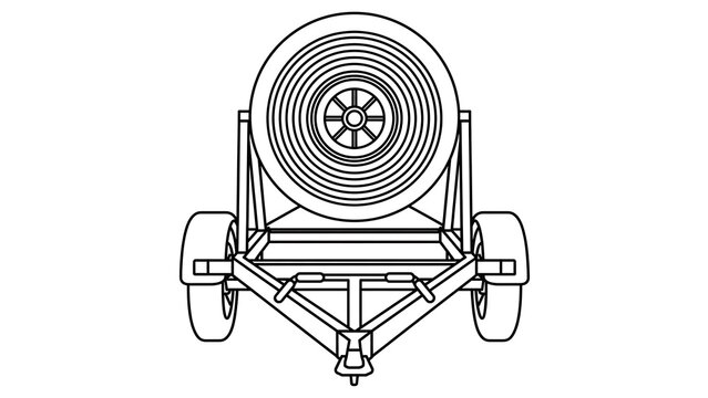 Industrial water cannon on trailer white background.