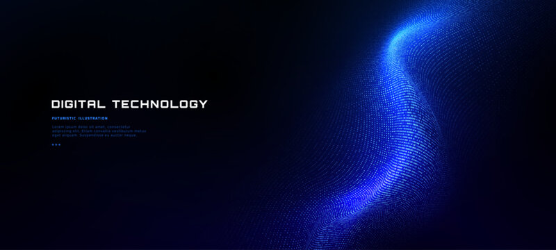 Abstract data streams and flowing lines form dynamic digital background with blue light effects, perfect for AI technology and futuristic network visualizations.