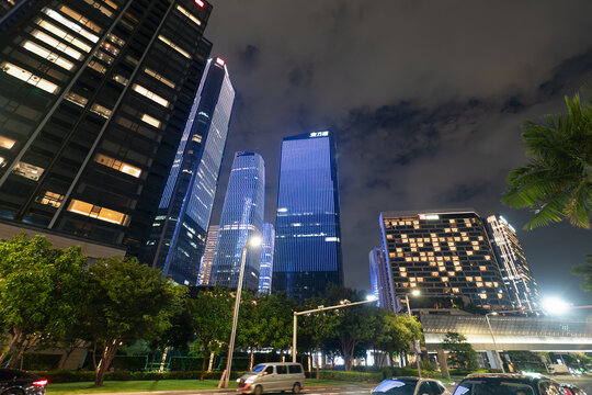Street-level urban view in Qianhai Shenzhen