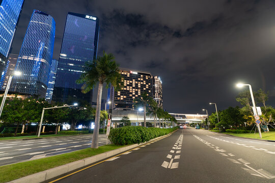 Street-level urban view in Qianhai Shenzhen