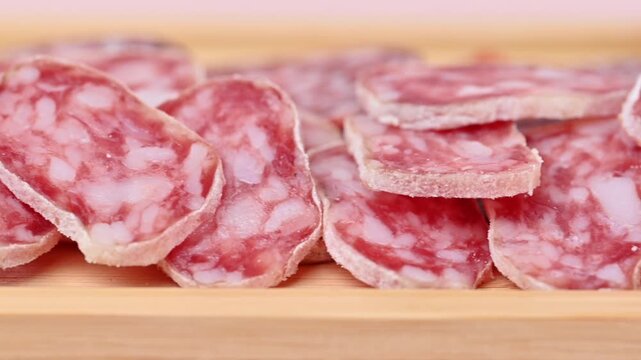 video of dry-cured sausage with mold