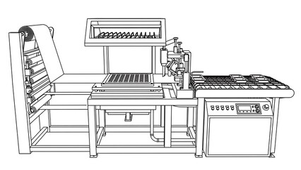 Fototapeta premium Industrial sewing machine setup white background.