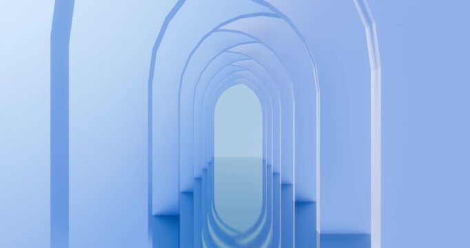 Architecture background arched tunnel 3d Animation
