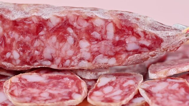 video of dry-cured sausage with mold