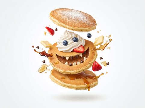 Pancake cute monster desain