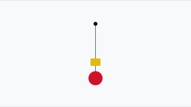 Minimalist pendulum swing animation with geometric shapes and smooth motion 4k