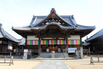 Obraz premium Main Hall Hondo at Nagao-ji Temple on Shikoku Henro Pilgrimage, Kagawa, Japan 2026