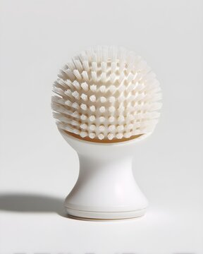 Minimal silicone facial cleansing brush head isolated on white background