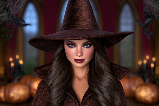 Witch in Halloween Costume