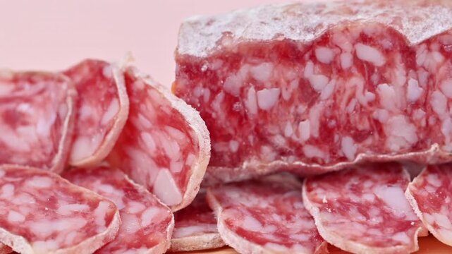 video of dry-cured sausage with mold