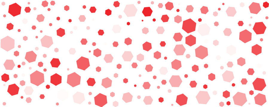 abstract red fill and outline bee honeycomb vector background.