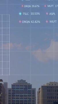 Animation of data processing over cityscape
