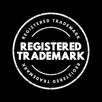 Registered Trademark round grunge rubber stamp texture, symbolizing intellectual property protection, legal brand ownership and official certification for business identity