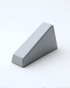 Simple rubber door stopper wedge shape, home hardware isolated on white background