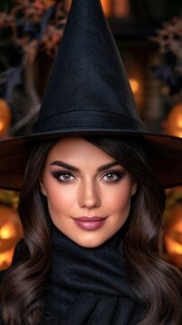 Witch in Halloween Costume