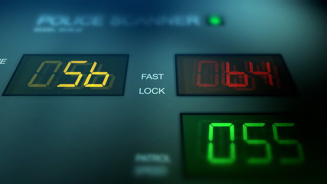 Generic Police Scanner with Speed Result - Fast - Speeding Ticket Concept
