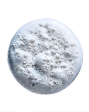 White cosmetic foam dome with ultra-fine bubbles, cleanser texture isolated on white background