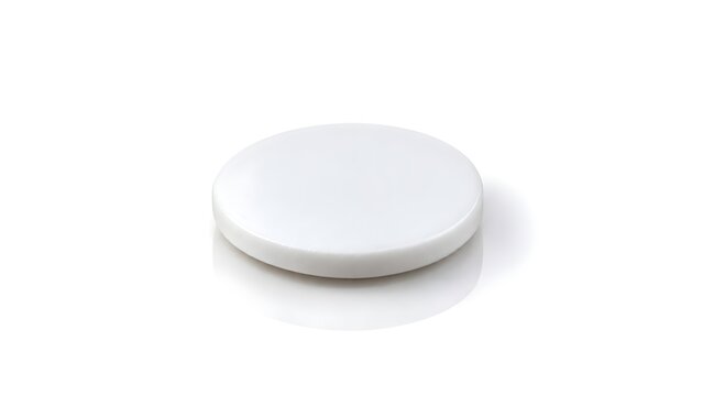 Sublingual Pharmaceutical Tablet Isolated on White Background