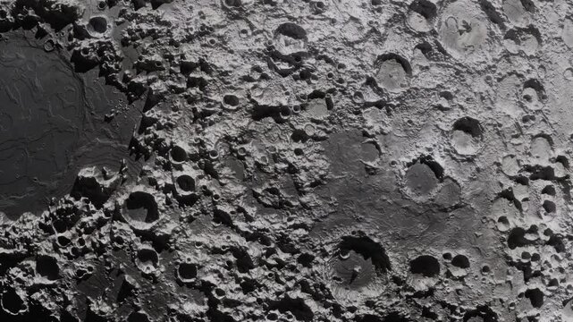 Close-Up Flyover of the Moon s Cratered Surface