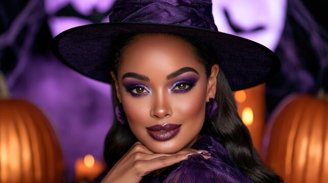 Stylish Woman in Halloween Costume