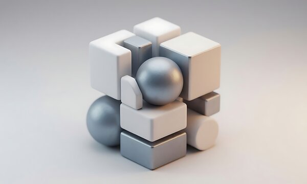 3d cubes on black