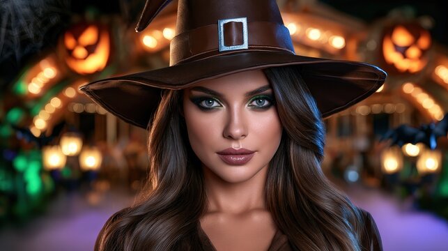 Stylish Woman in Halloween Costume