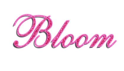Pink glitter bloom typography text effect on transparent background © Ndoewer