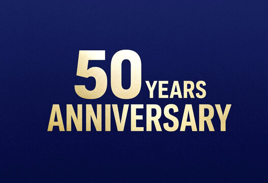 Golden elegant typography design celebrating a fiftyyear anniversary milestone in style