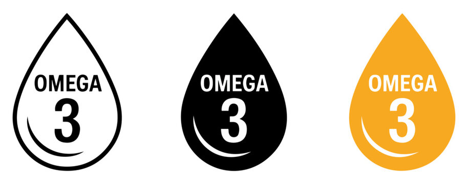 omega 3 supplement symbol icon set
