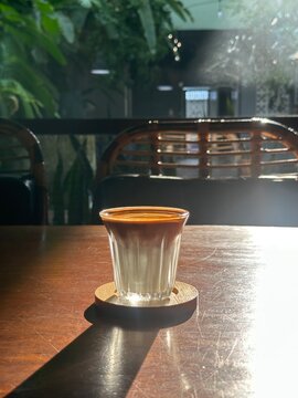 glass of dirty coffee