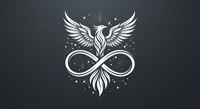 Phoenix Bird Logo with Infinity Symbol