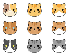 Kitty face set clipart © B. Bowy