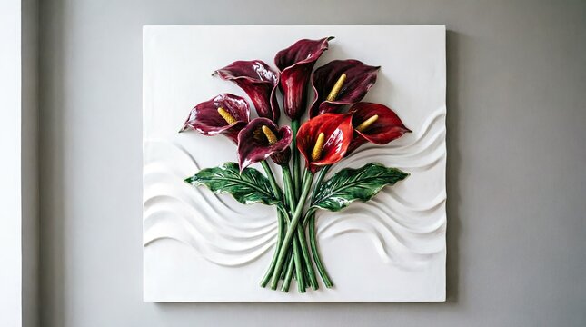 Decorative Wall Art with Calla Lilies Bouquet
