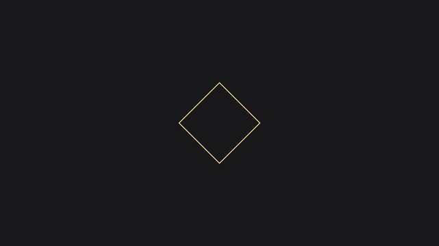 Minimalist square frame animation: pulsing geometric border transition on dark 4k background