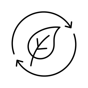 eco mode leaf recycling arrows editable stroke