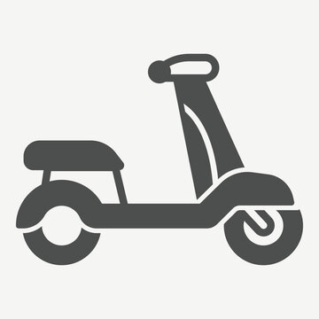 Motor scooter solid icon, scooter concept. Vector graphics. Convenient urban transport sign with glyph style icon for mobile or web design