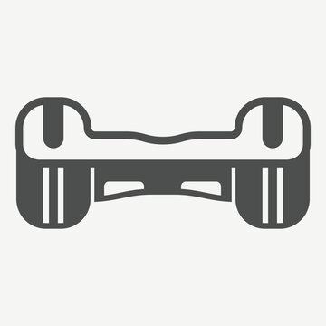 Hoverboard solid icon, futuristic hoverboard concept. Vector graphics. Futuristic transport, transportation sign with glyph style icon for mobile or web design